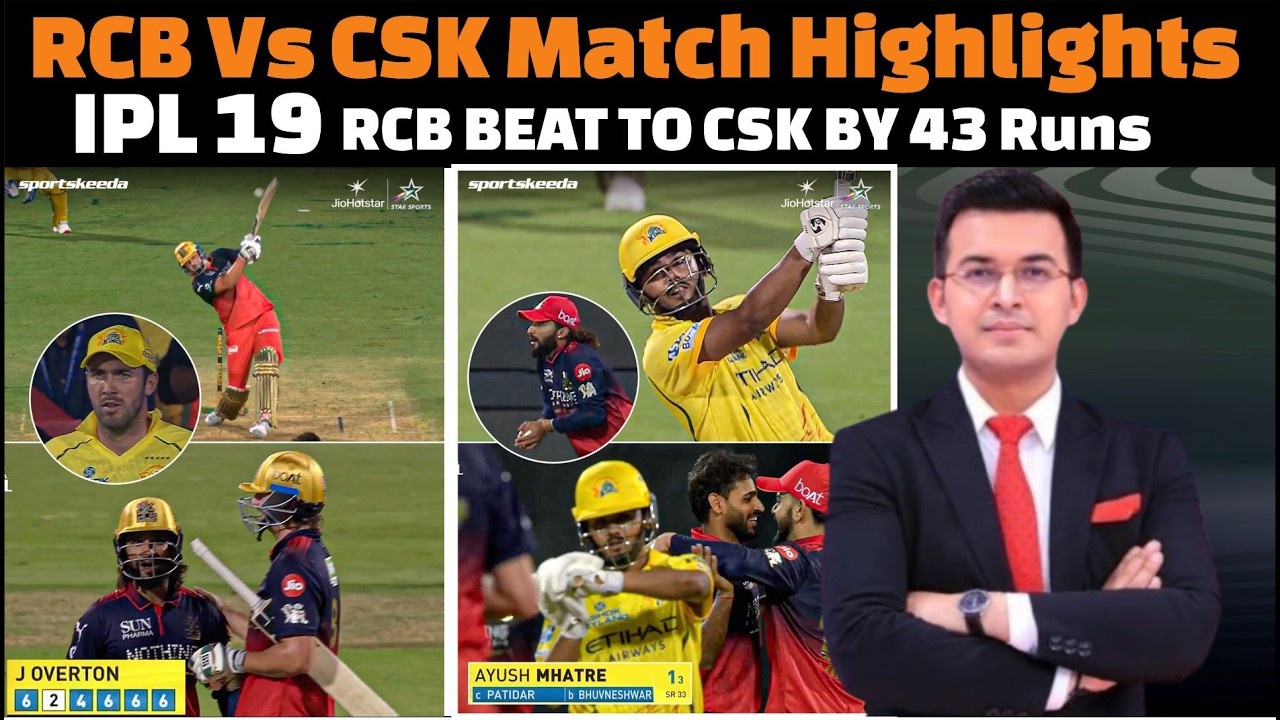Royal Challengers Bengaluru vs Chennai Super Kings match highlights IPL 2026.