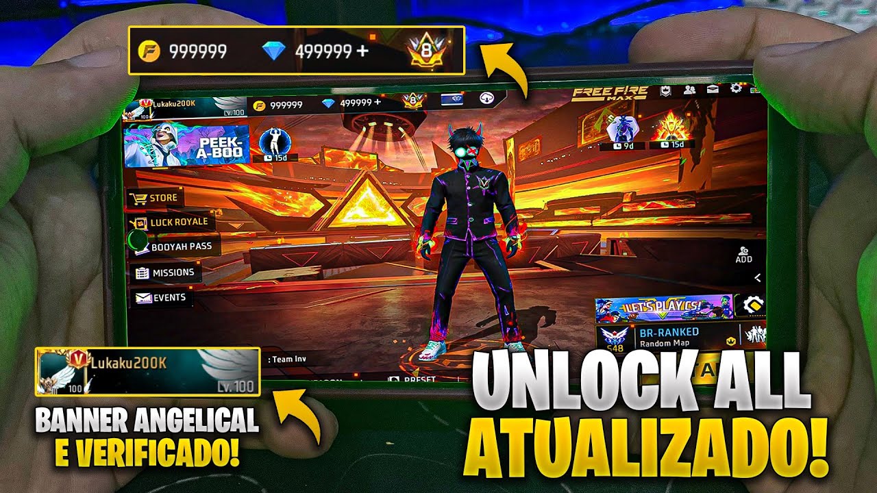 (FUNCIONOU! 😱) COMO LIBERAR TODAS AS SKINS DO FREE FIRE GR&Aacute;TIS! UNLOCK ALL ANDROID QUALQUER CELULAR!