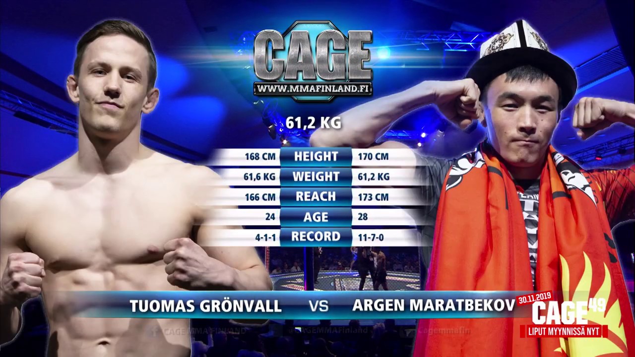 CAGE&nbsp;48  Tuomas Gr&ouml;nvall vs Argen Maratbekov Fight Highlight CAGE&nbsp;48