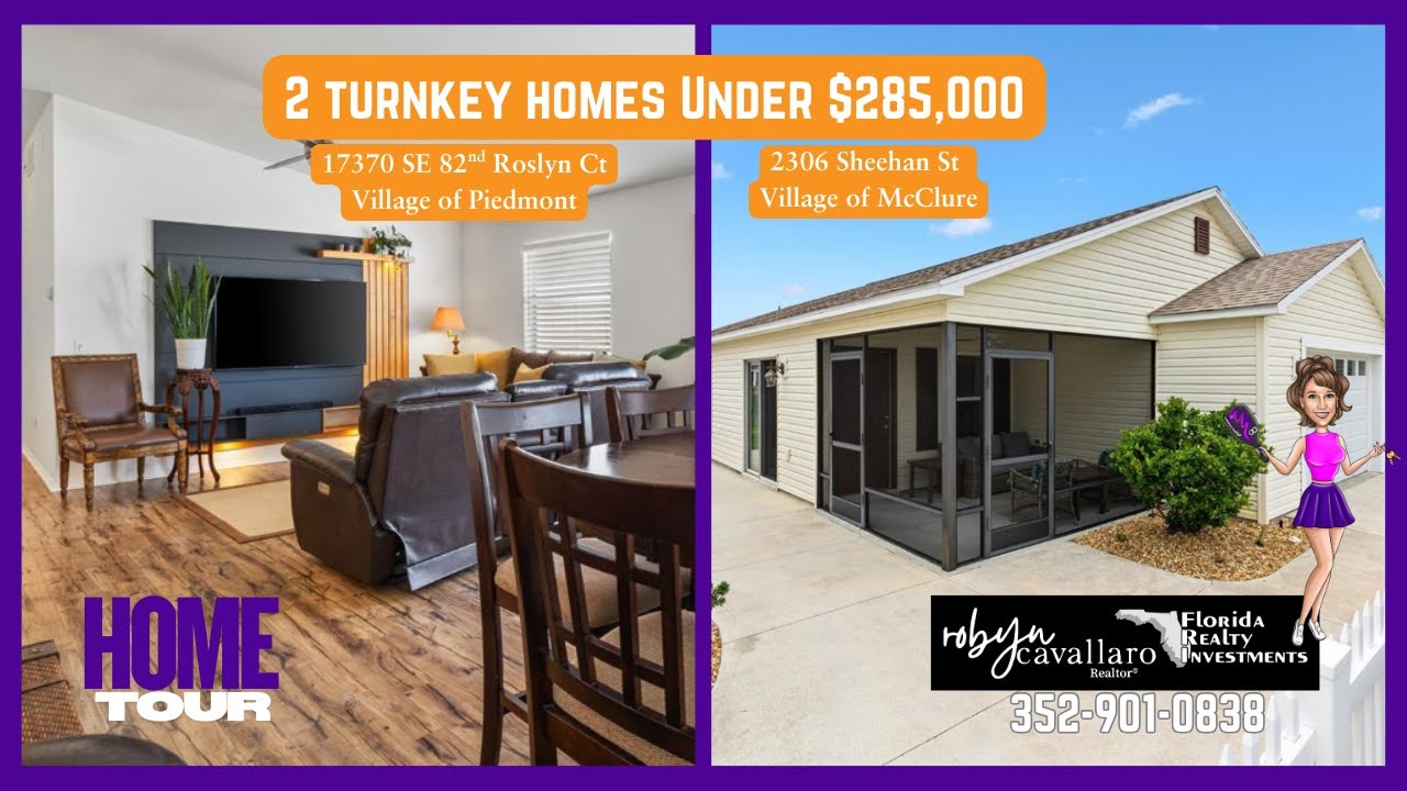 Affordable Turnkey Living in The Villages Florida, Two Homes Under $285K #under300000