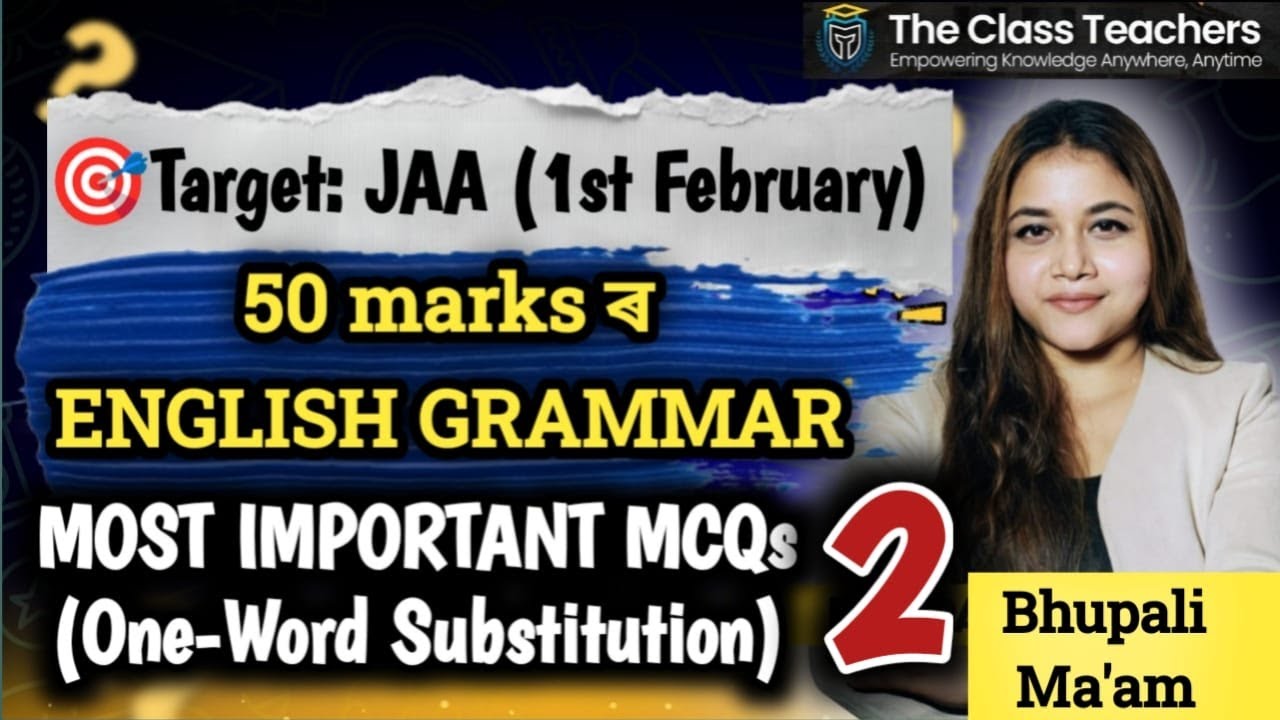 One-Word Substitution (Part - 02)/English Grammar/Vocabulary/For All Competitive Exams/Bhupali Ma'am