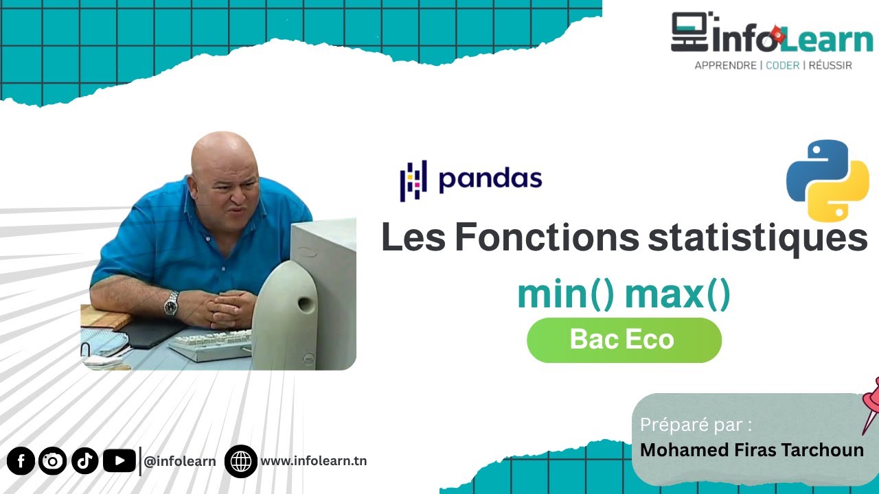 Les fonctions statistiques - min() max()  (Pandas) | Bac Eco