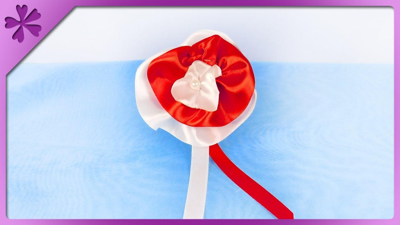 DIY How to make ribbon cockade (ENG Subtitles) - Speed up #405
