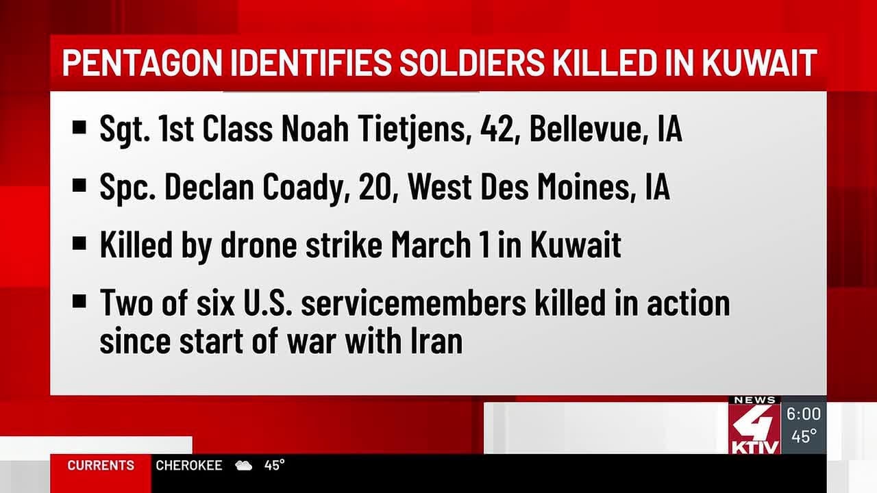 Soldiers from Iowa and Nebraska among Iran war casualties