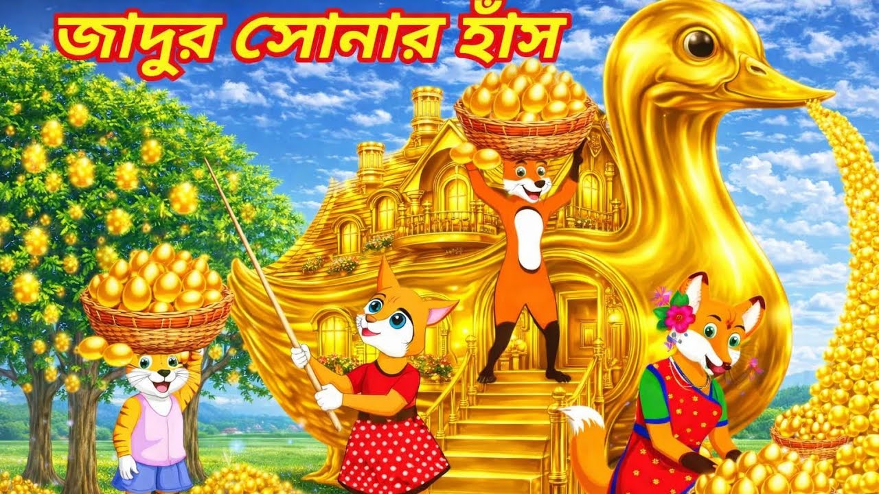 জাদুর সোনার হাঁস | Bangla Moral Story | Fox Cartoon। Shiyaler cartoon। Animation।