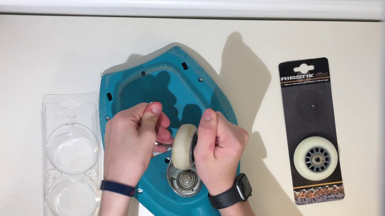 Changing my ripstik wheels AGAIN.