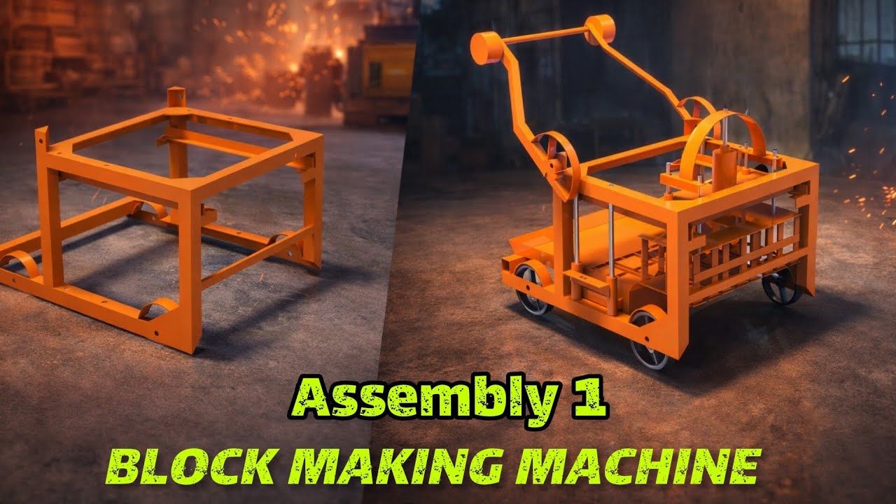 SolidWorks Assembly Tutorial | Manual Block Making Machine Design 1