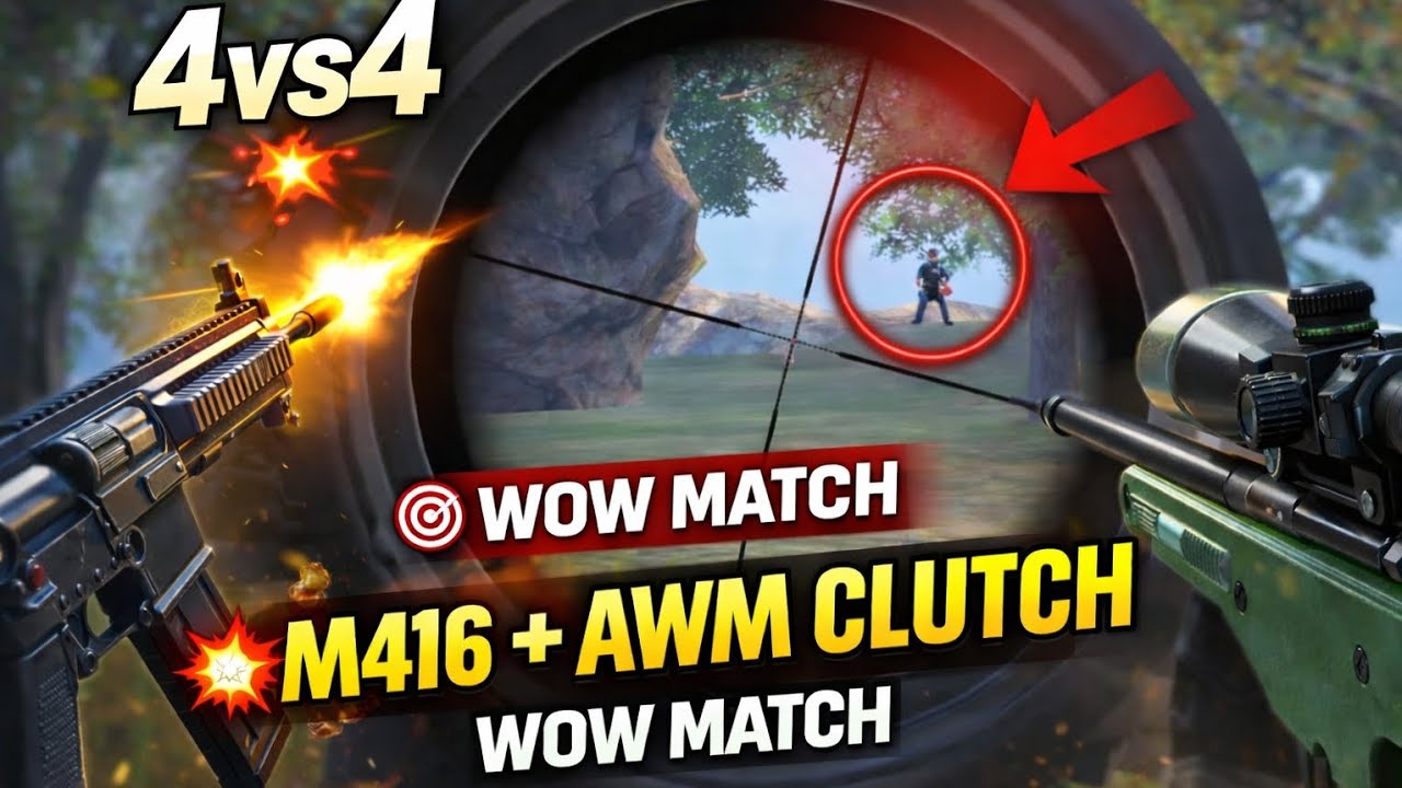 INSANE 4vs4 WOW MATCH 😱 M416 Spray + AWM Clutch | PUBG Mobile
