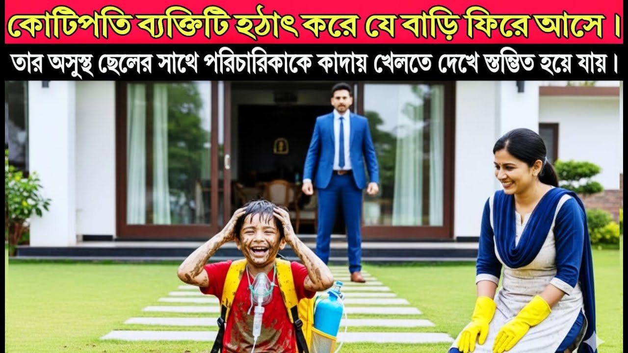 কোটিপতি অপ্রত্যাশিতভাবে বাড়ি ফিরে আসেন—গুরুতর অসুস্থ ছেলের সাথে কাজের মেয়েকে কাদায় খেলা করতে ....
