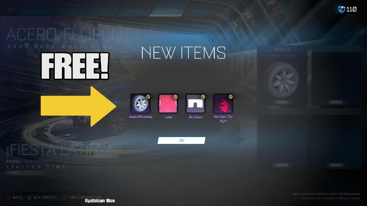 Rocket League Item Shop🚀[ FREE FIESTA LATINA WHEELS PLAYER ANTHEMS- NEW CHALLENGES]|Ryufalcon Blue