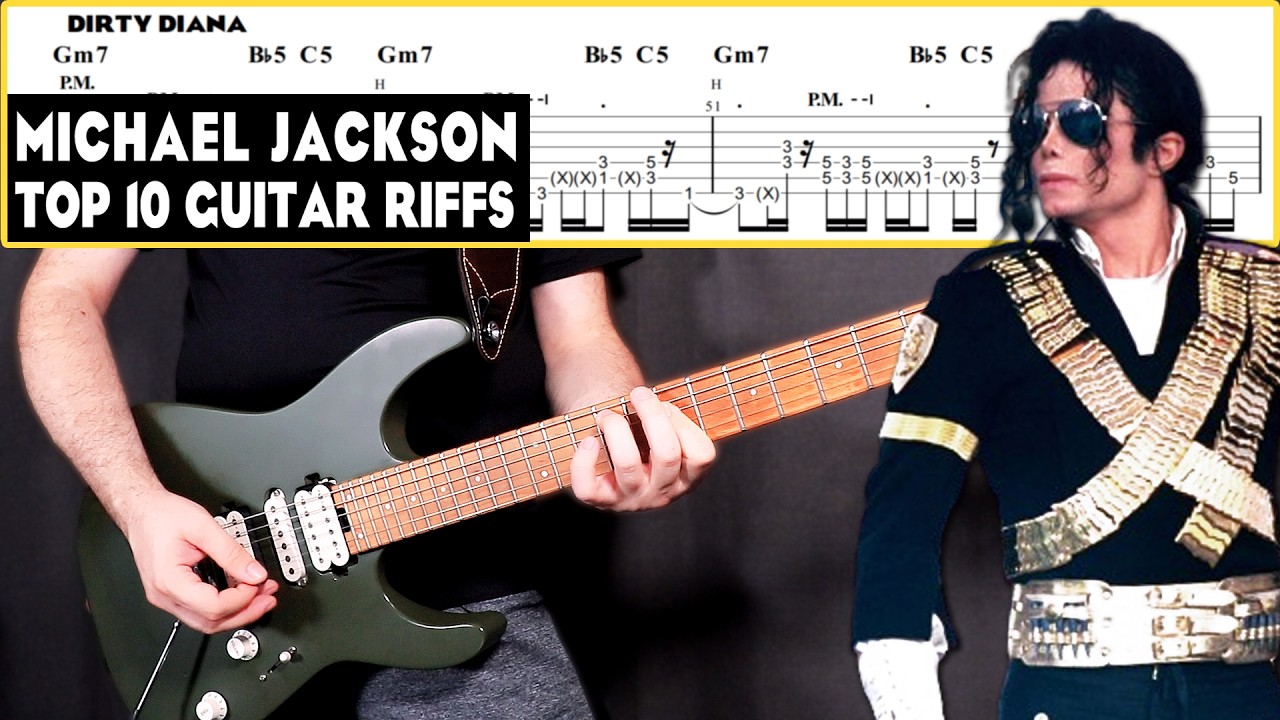 Top 10 MICHAEL JACKSON Guitar Riffs | With Tabs