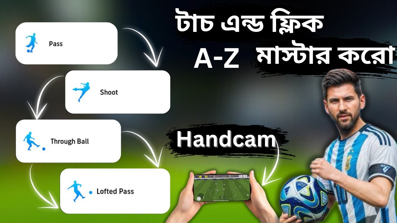 Tutorial How to Use touch and flick control with Hand-cam  eFootball Mobile