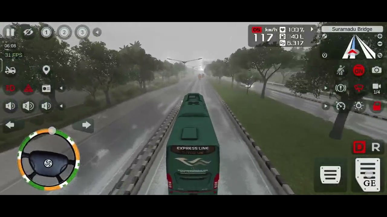 BUS simulator indonesia express line journey accident view' and bus jump #yutubeshorts #gaming 