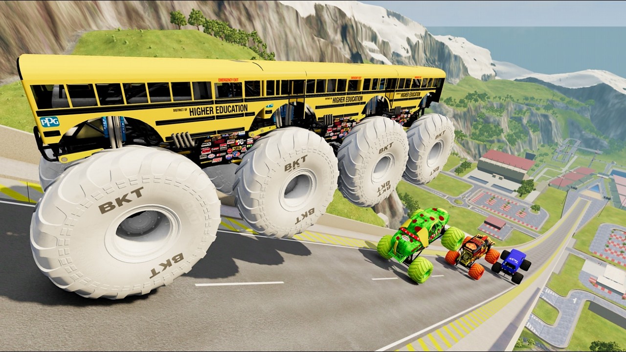 Epic High Speed monster trucks jumps stunts & crashes #062 | BeamNG Drive