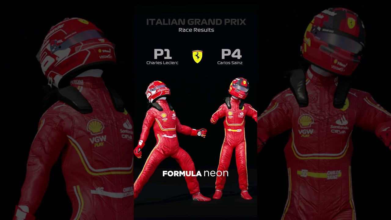 Leclerc Conquers Monza! Ferrari's Victory at the Italian GP! 🏆🇮🇹 #f1 #shorts #formula1