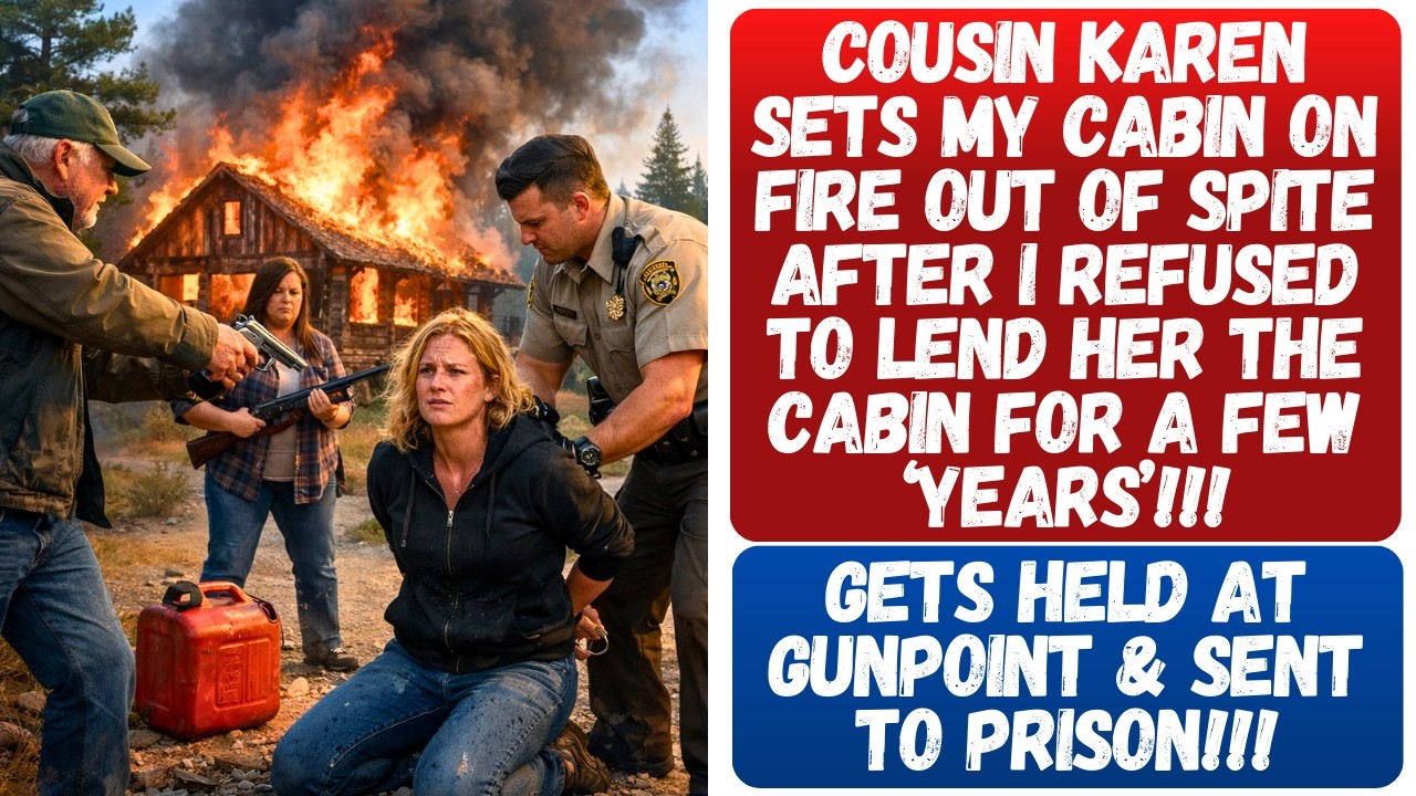 COUSIN KAREN SETS MY CABIN ON FIRE OUT OF SPITE AFTER I REFUSED TO LEND HER THE CABIN FOR FEW YEARS!