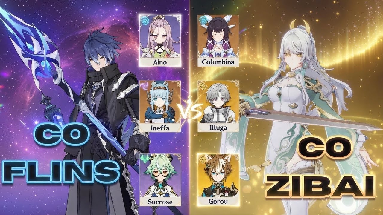 C0 Flins & C0 Zibai — New Spiral Abyss Clear 6.4 | Genshin Impact