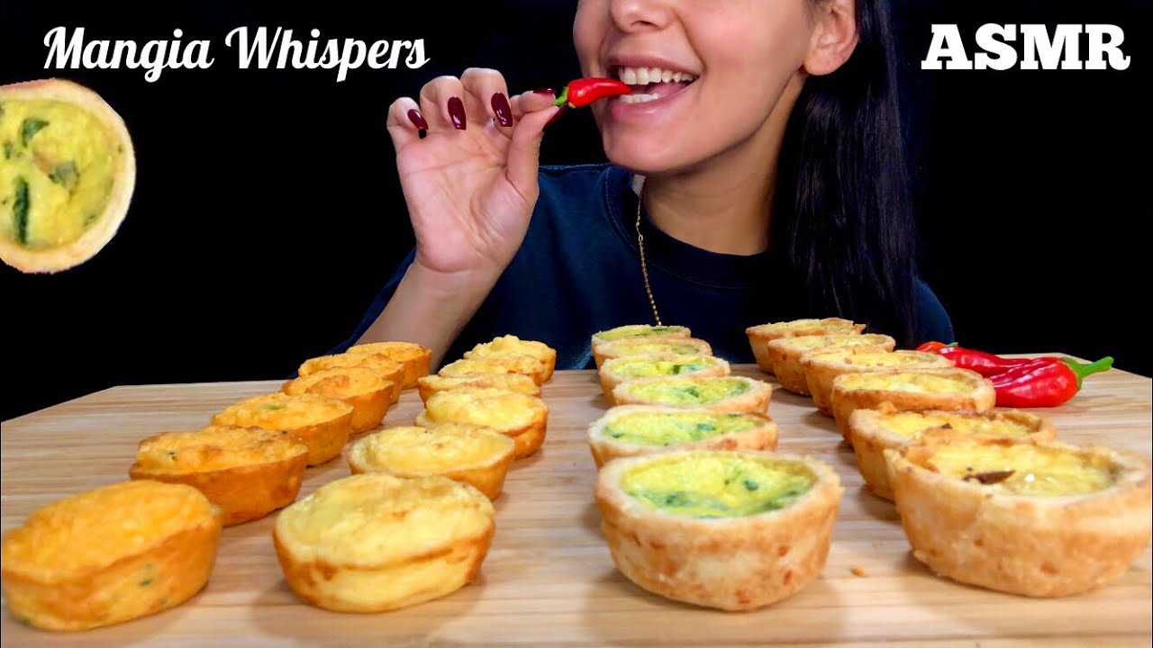 ASMR | EATING MINI QUICHE! | MUKBANG (WHIPSER) | MANGIA WHISPERS 먹방