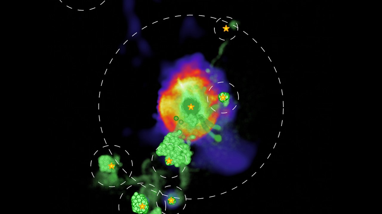 Animation of the intergalactic transfer of gas