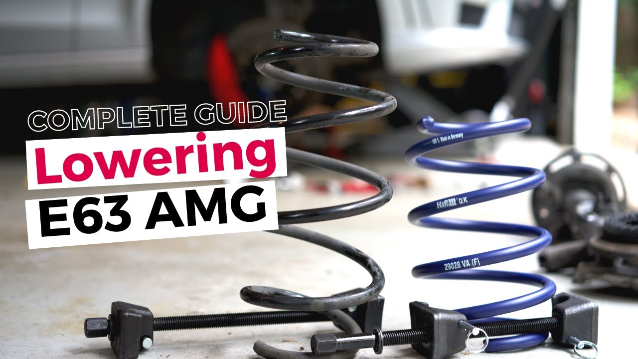 How to Install Lowering Springs E63 W212!  Complete guide to replacing stock springs to H&R Springs.