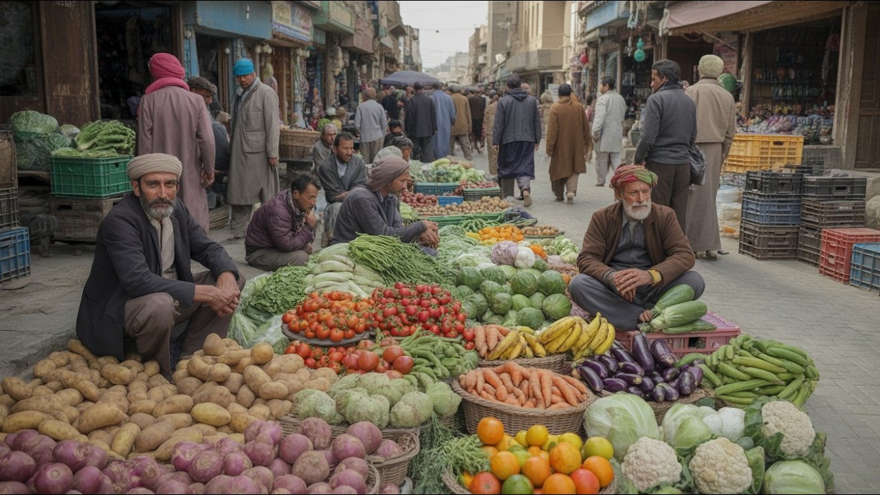 Inside Afghanistan’s Unseen Fruit & Vegetable Market 🍇 | Pure Culture, Crowds & Real Village Life
