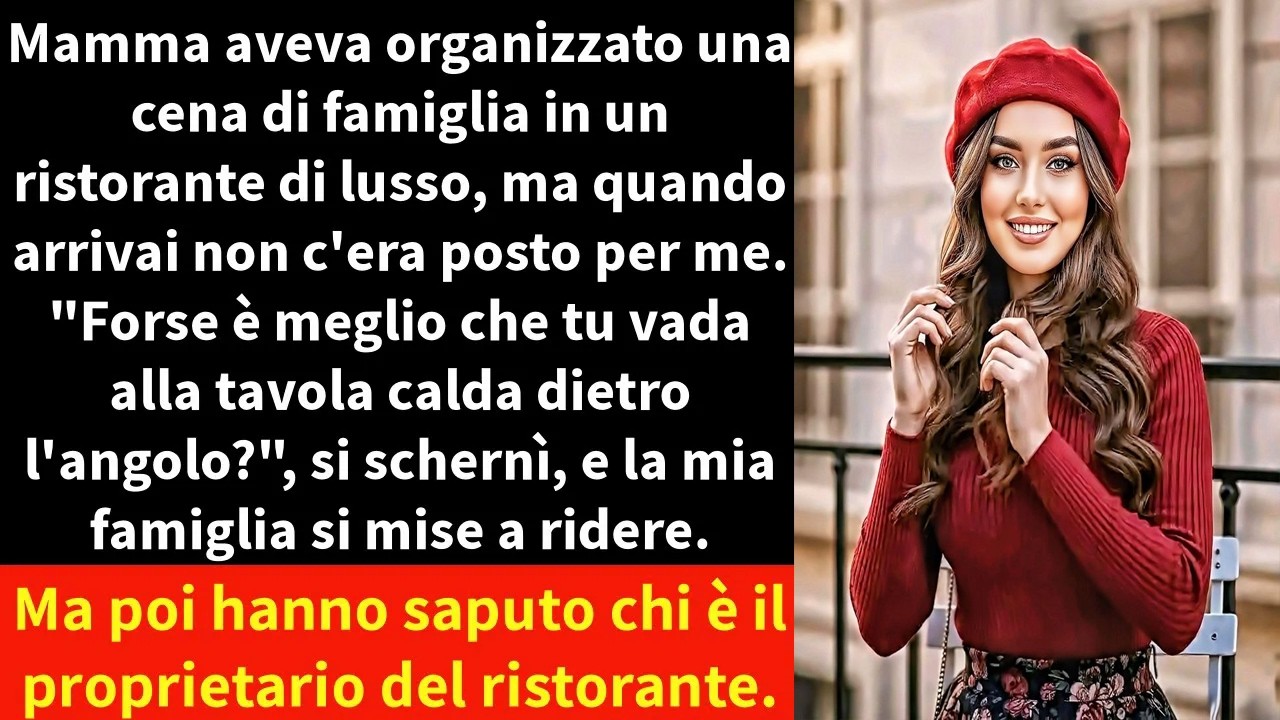 Mamma aveva organizzato una cena di famiglia in un ristorante di lusso, ma quando arrivai non c'era