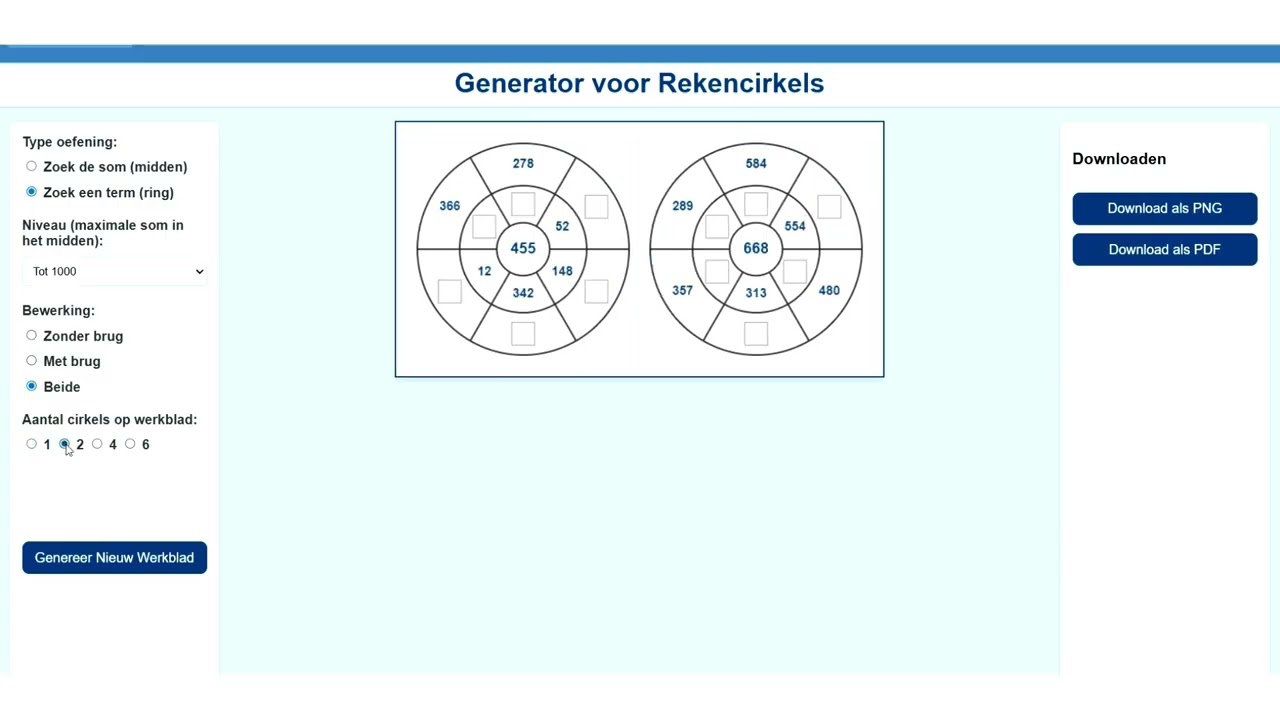 Instructiefilmpje - Zisa's spelletjesmaker: Rekencirkel