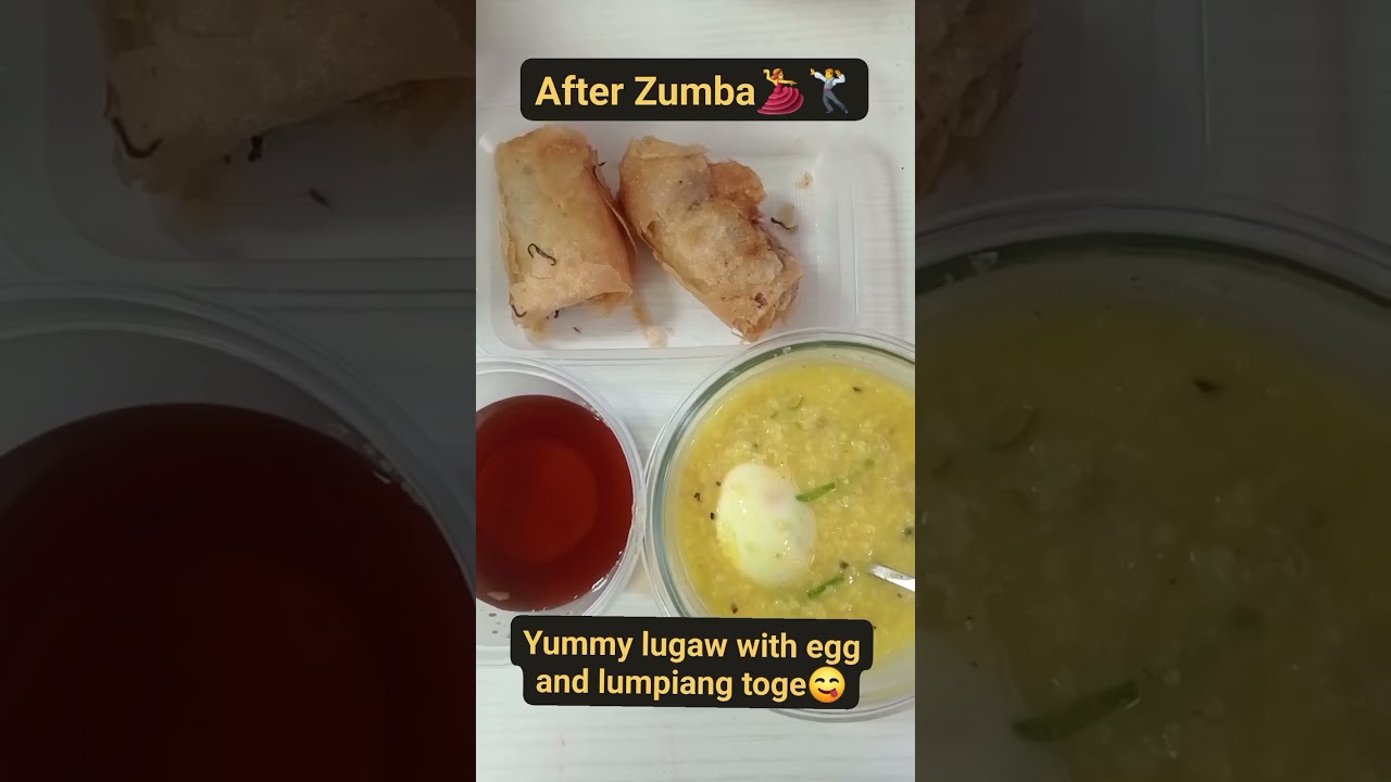 Lugaw with egg and crunchy lumpiang toge! 