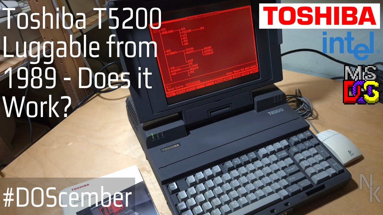 Toshiba T5200 Luggable 1989 года выпуска — работает? #doscember