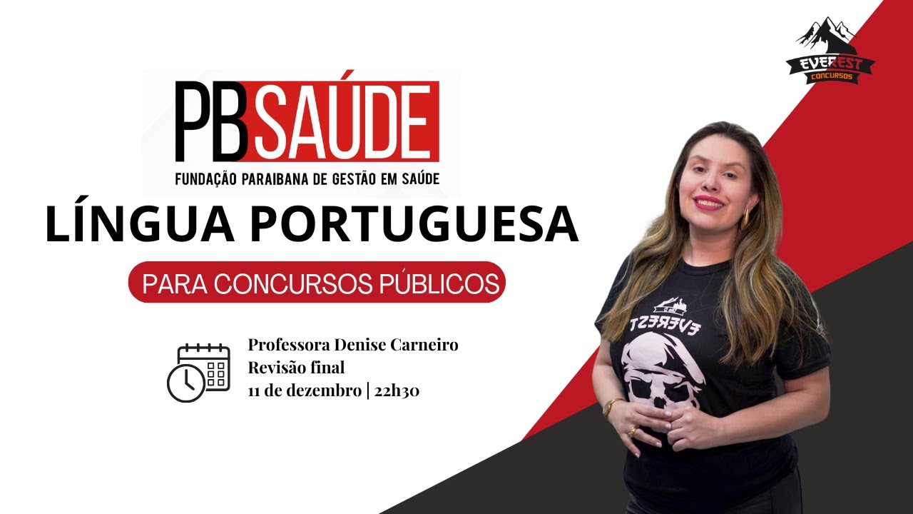 AO VIVO | REVISÃO FINAL DE PORTUGUÊS PARA PB SAÚDE | PROF. DENISE CARNEIRO