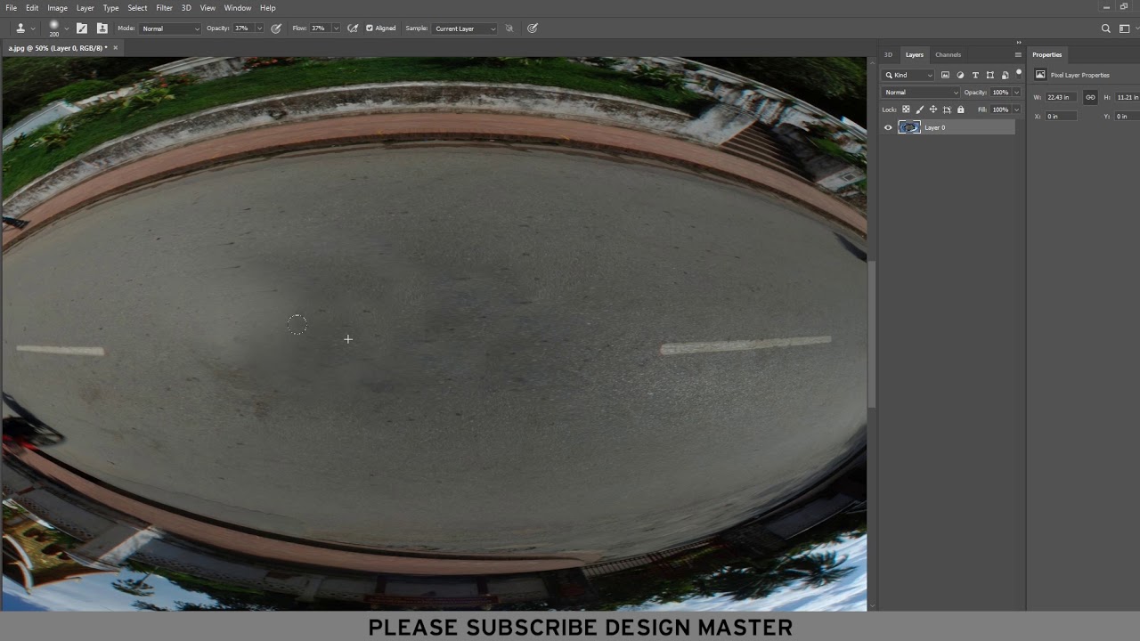 How to remove tripod from panoramic 360 degree image using photoshop Easy