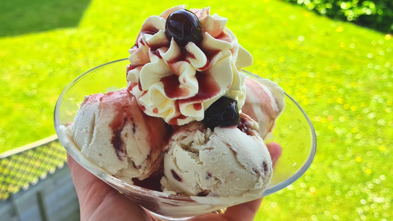 Homemade Ice Cream Recipe (NO Ice Cream Machine) Amarena Cherry Gelato/Quick and Easy