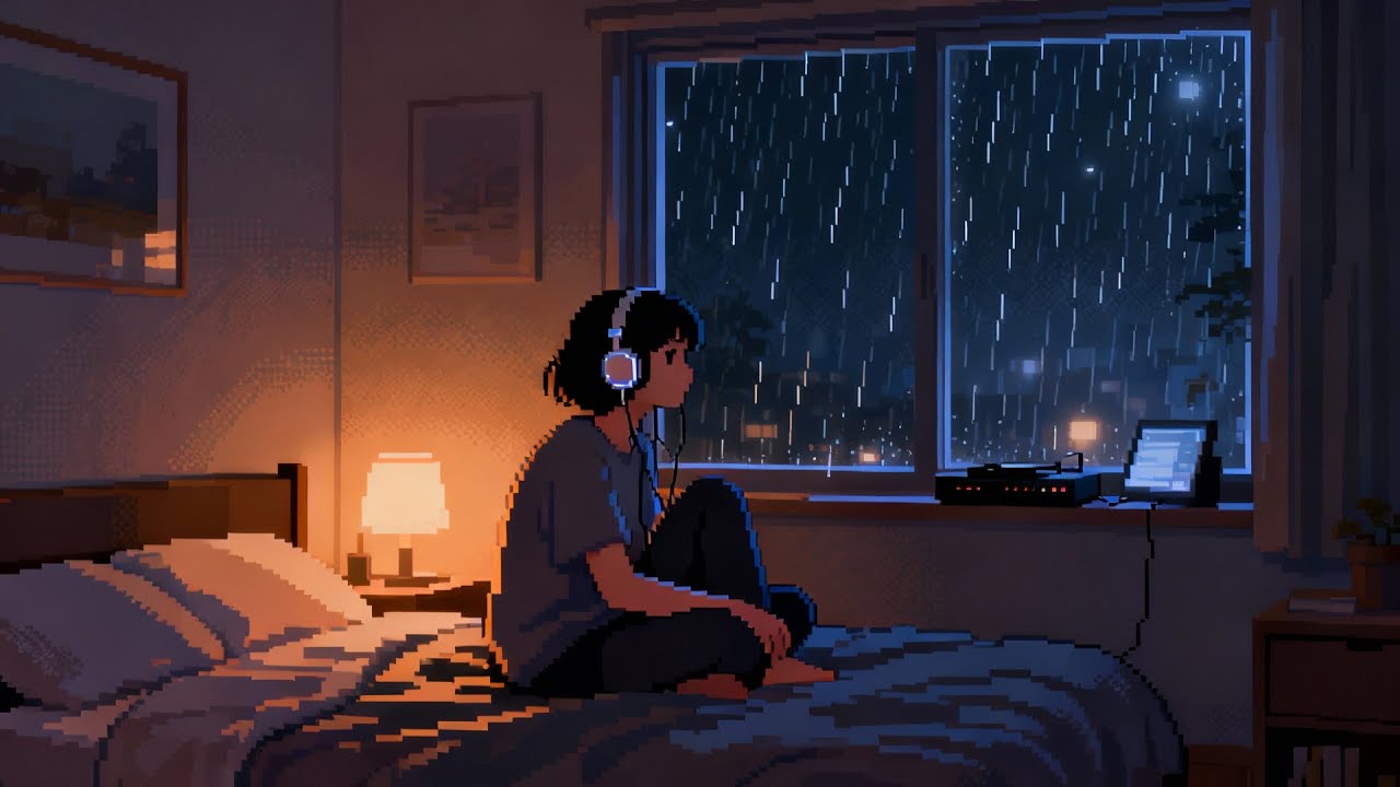 1 Hour of Calm  🌧️ Rainy Night Music for Relaxation, Study & Sleep
