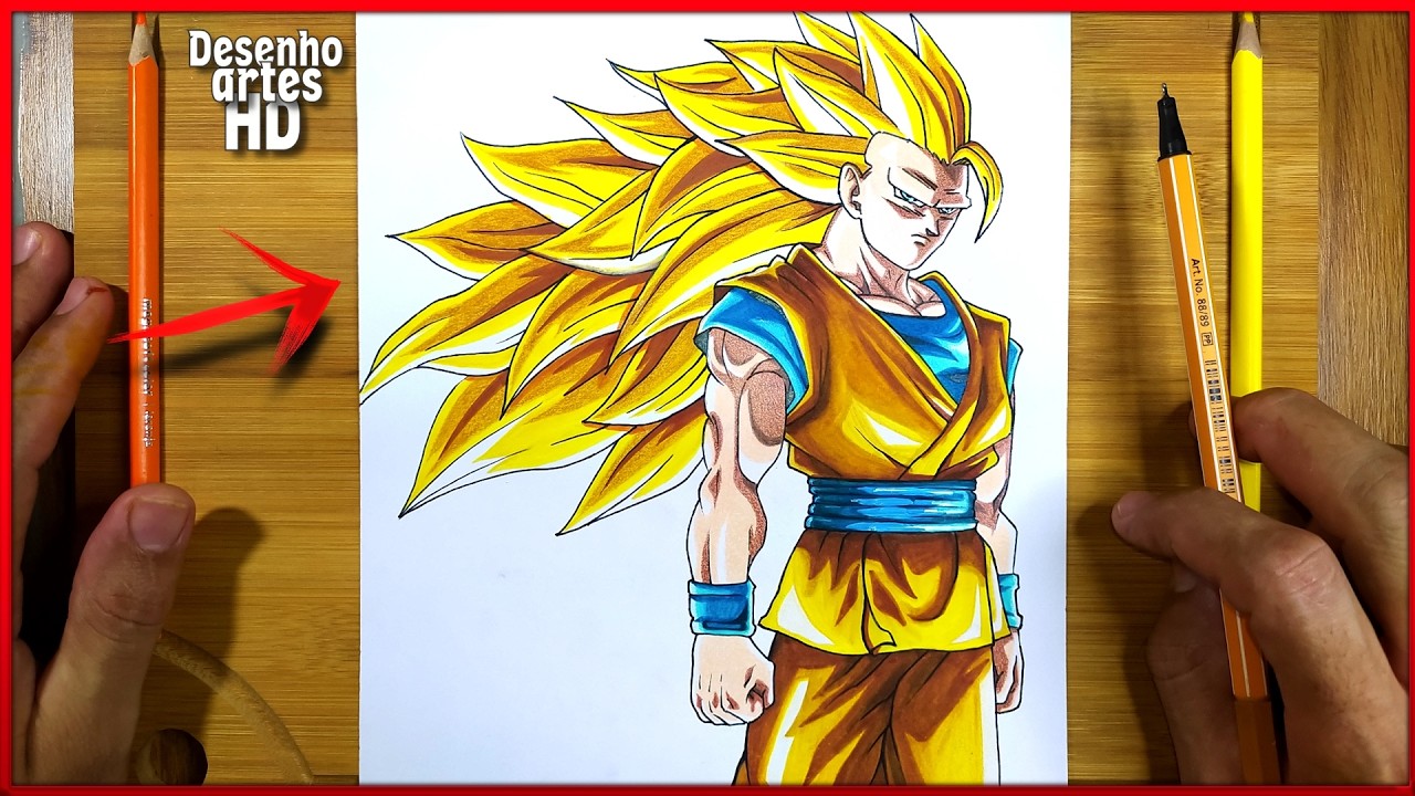 Como desenhar o Goku Super saiyajin 3 passo a passo