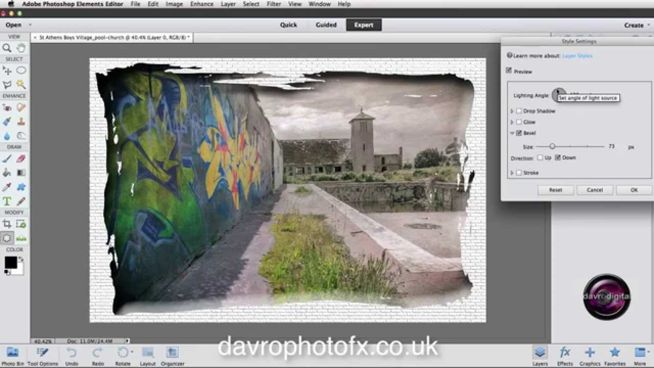 Photoshop Elements Using the Cookie Cutter to create a border