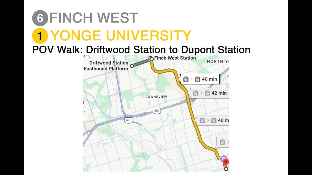 TTC POV Walk: Driftwood Station to Dupont Station via Finch West Station (4K 60FPS)