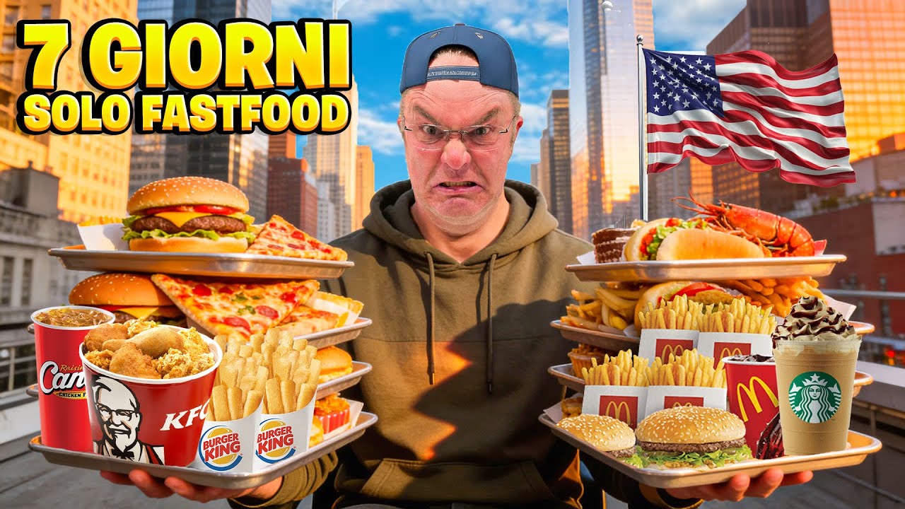 PAPÀ MANGIAMO UNA SETTIMANA SOLO FAST FOOD AMERICANI a NEW YORK! *IMPAZZISCE*