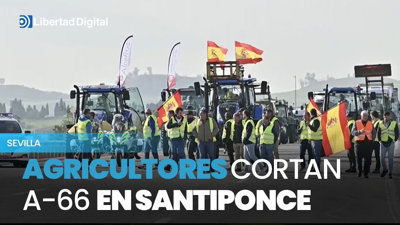 Los agricultores cortan accesos a Sevilla por carretera