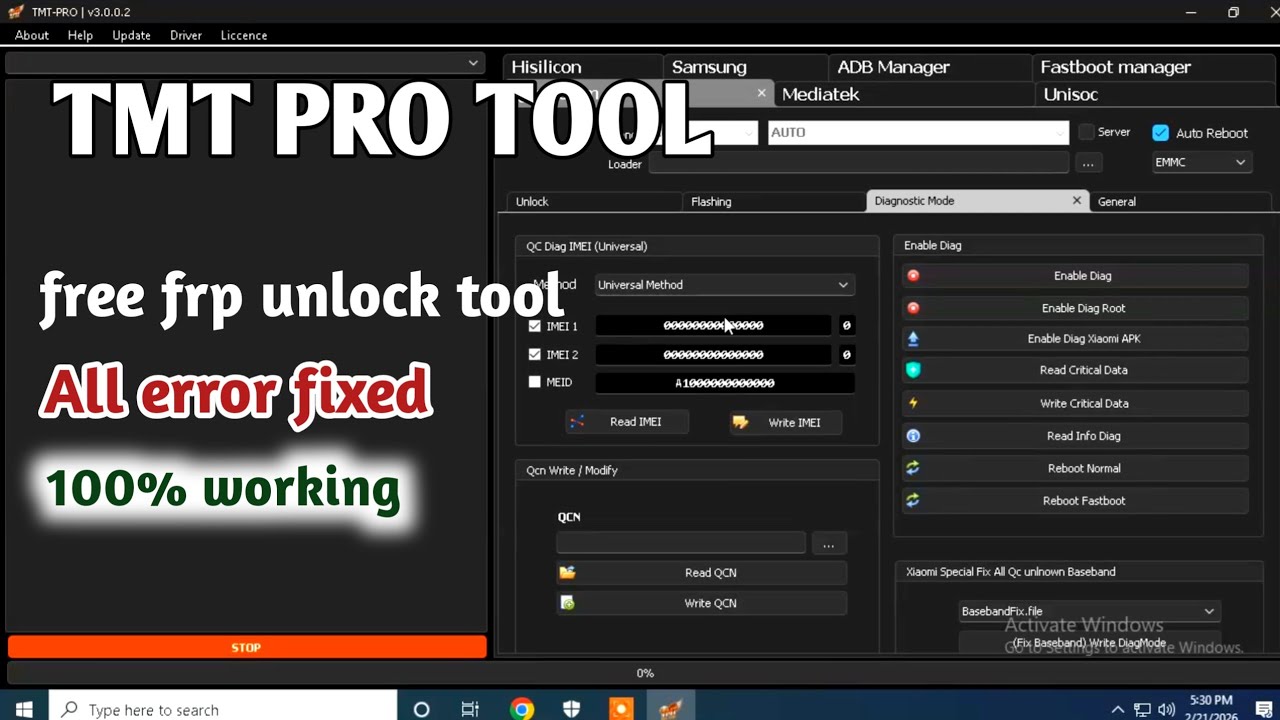 TMT PRO Tool free FRP Unlock | best mobile unlock tool 2026 | without credit