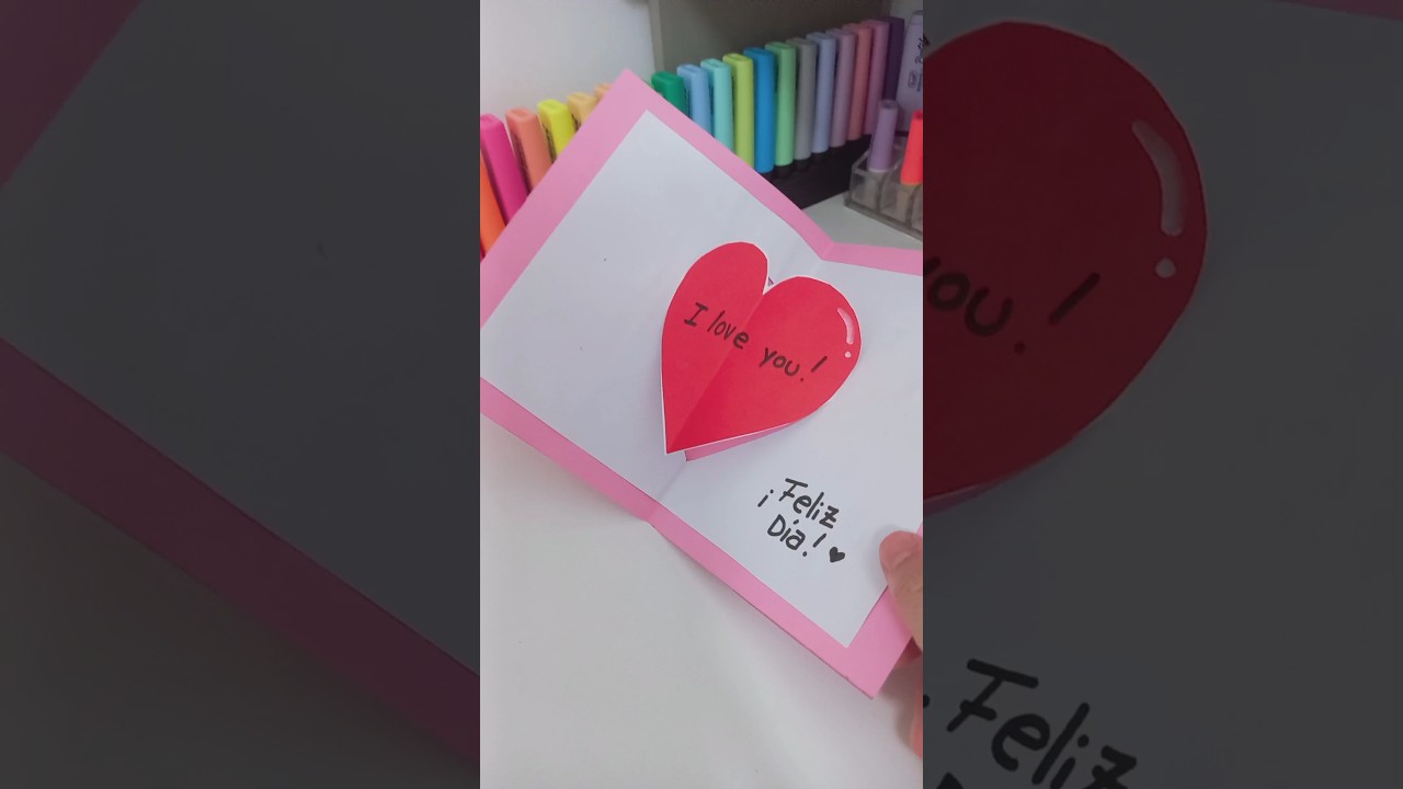 💟Tarjeta 3D coraz&oacute;n para regalar 💟#manualidades #valentinesday #love #diy #papercraft #popupcard