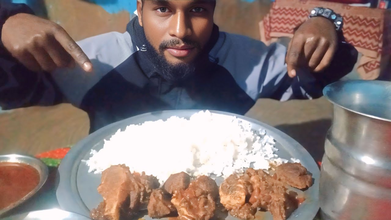 मटन घोस्ट बिग चैलेंज रेसिपी ❤️‍🔥// मटन फूल पिश करी साथ में देसी चावल ??