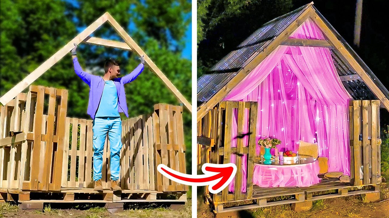 DIY-GARTENLAUBE AUS PALETTEN || NÜTZLICHE PROJEKTE FÜR DEN GARTEN