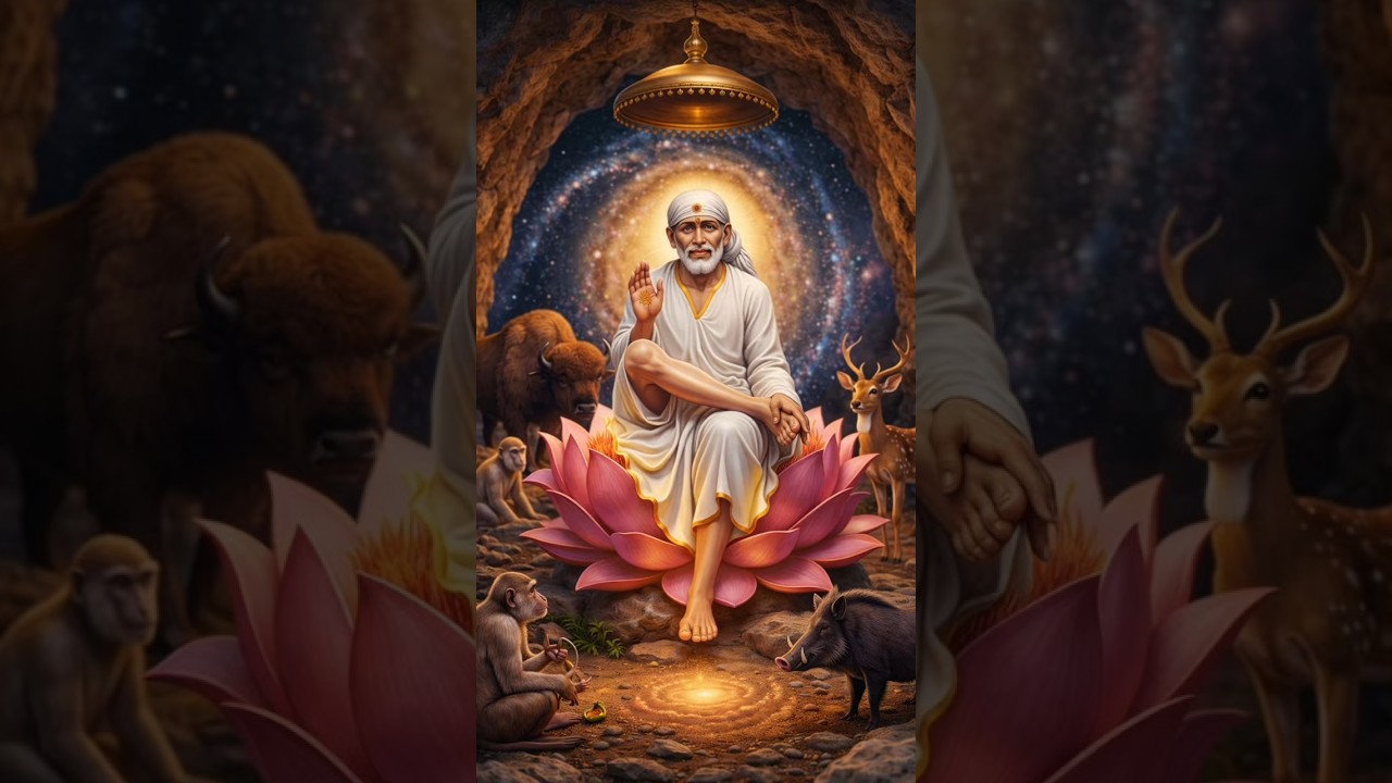 Sai Baba with animals 