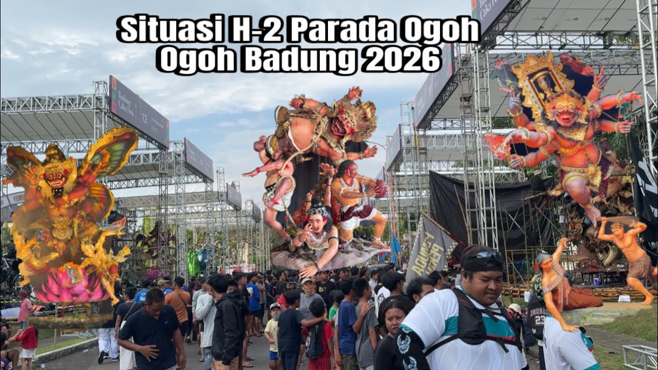 ANTUSIAS WARGA MELIHAT OGOH OGOH BADUNG TERBAIK MENJELANG PARADA 