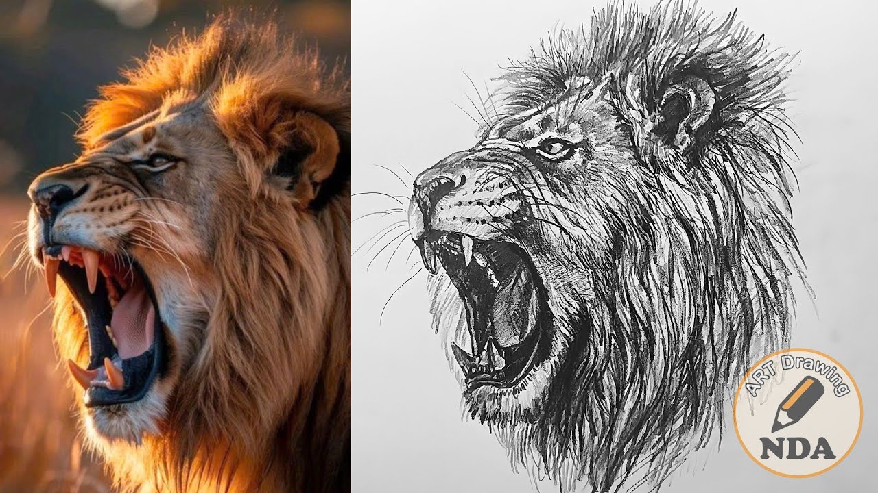 How To Draw A Realistic Lion - Pencil Art Drawing | Art Drawing NDA