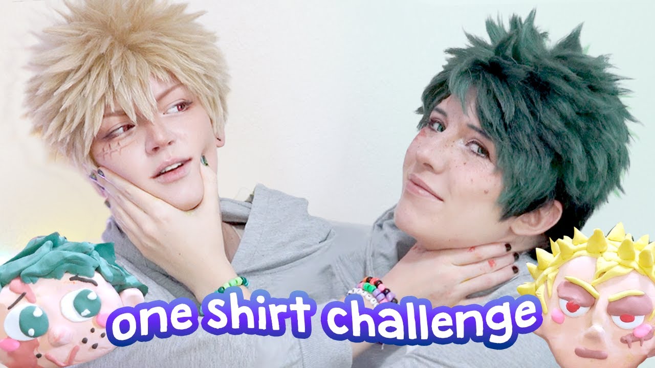 Can We Make BakuDeku Slime While Stuck Together? One Shirt Challenge | My Hero Academia Cosplay