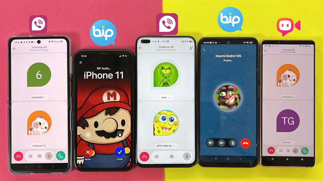 Incoming+Outgoing Call Social Networking BiP, JusTalk & TeleGuard on iPhone, Redmi, Sony & OPPO Flip