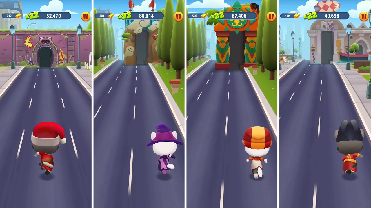 Talking Tom Gold Run: Santa Tom,Witch Angela,Skater Angela,Fortune Tom (Android/iOS) Gameplay