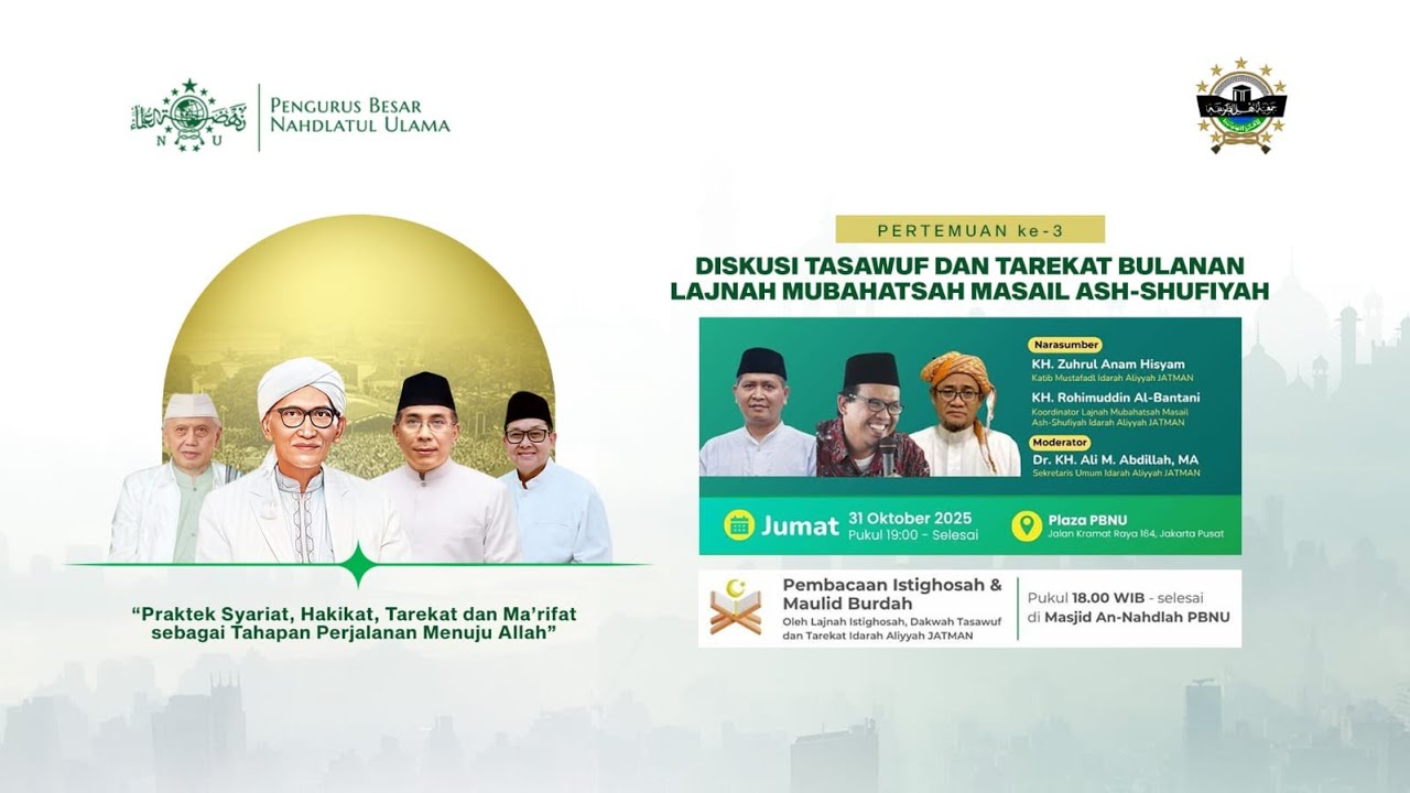 🔴 (LIVE) Diskusi Tasawuf: Praktik Syariat, Hakikat, Tarekat dan Ma’rifat