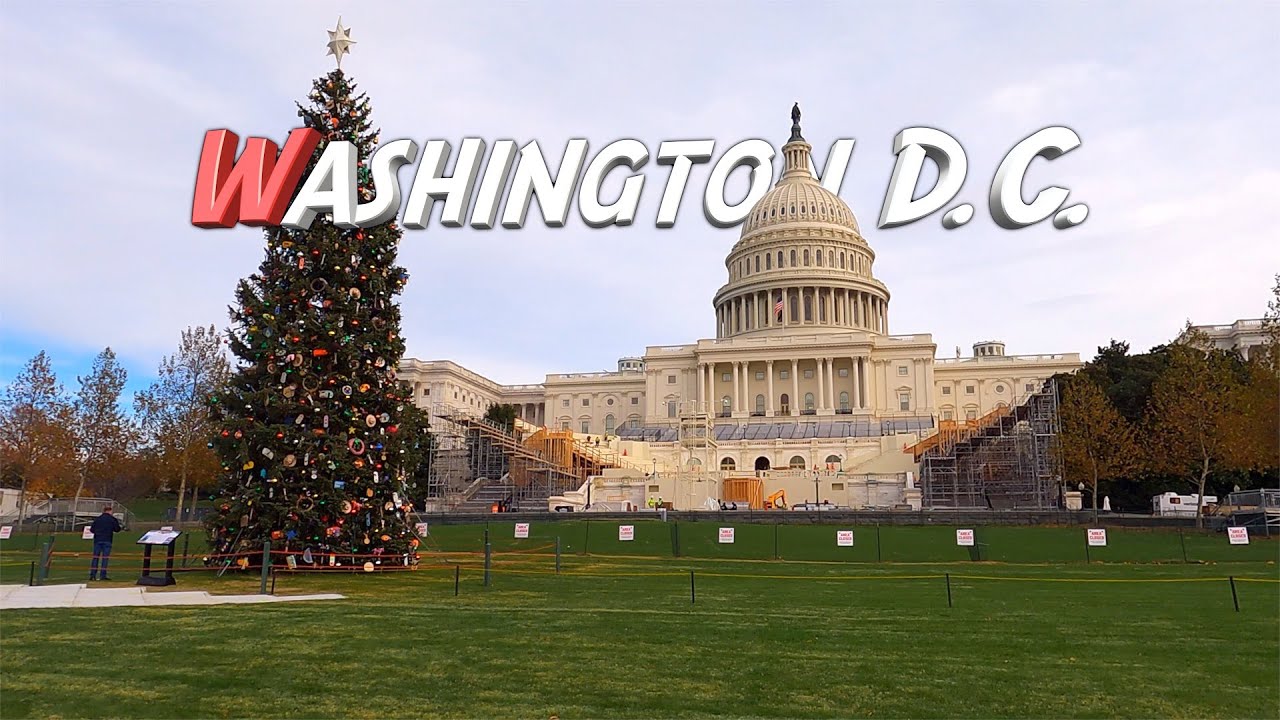 Christmas🎄Walking Tour - Washington D.C. 4K - USA